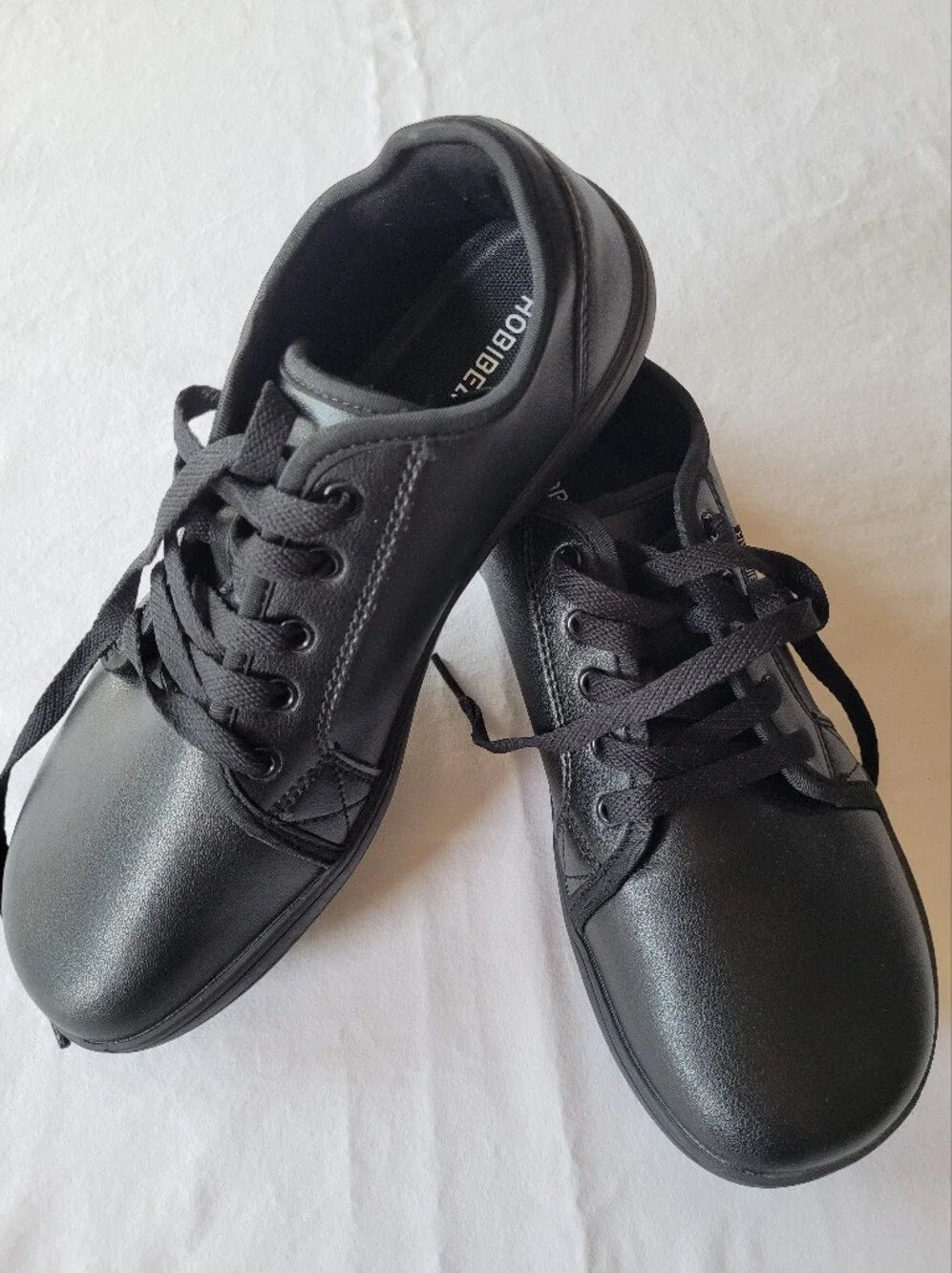 Women's/Unisex Black Slip-On Lace-Up Comfort Sneakers 42